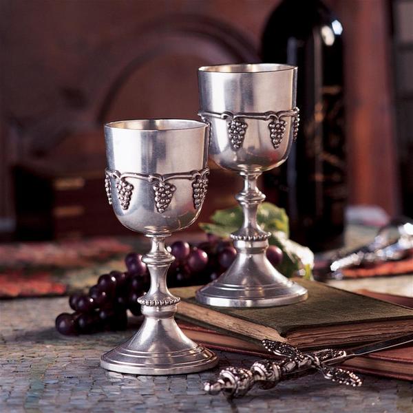 Design Toscano Italian Grape Harvest Pewter Goblets, PK 2 PA9999